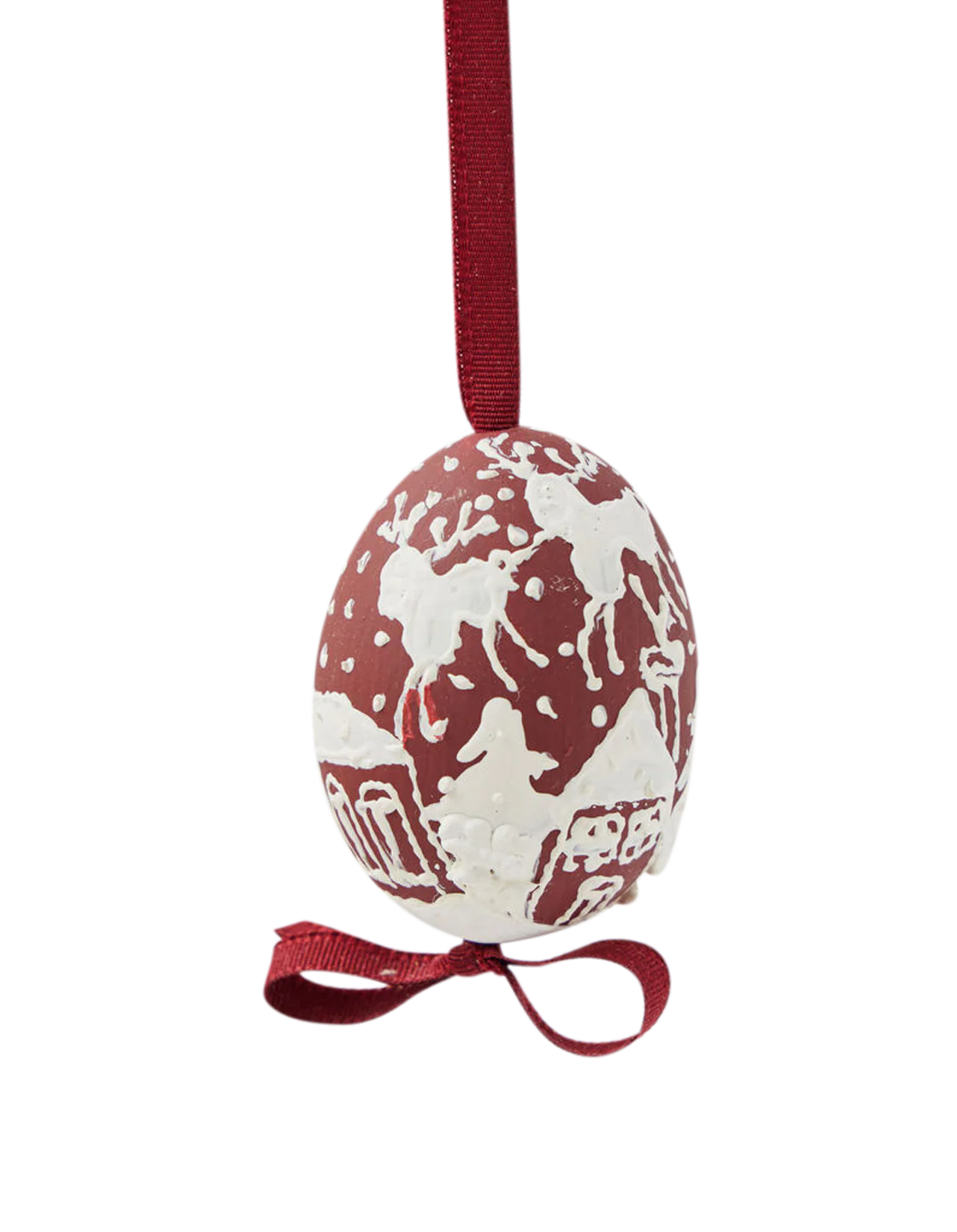 Snowy Village Egg Ornament - Image 4