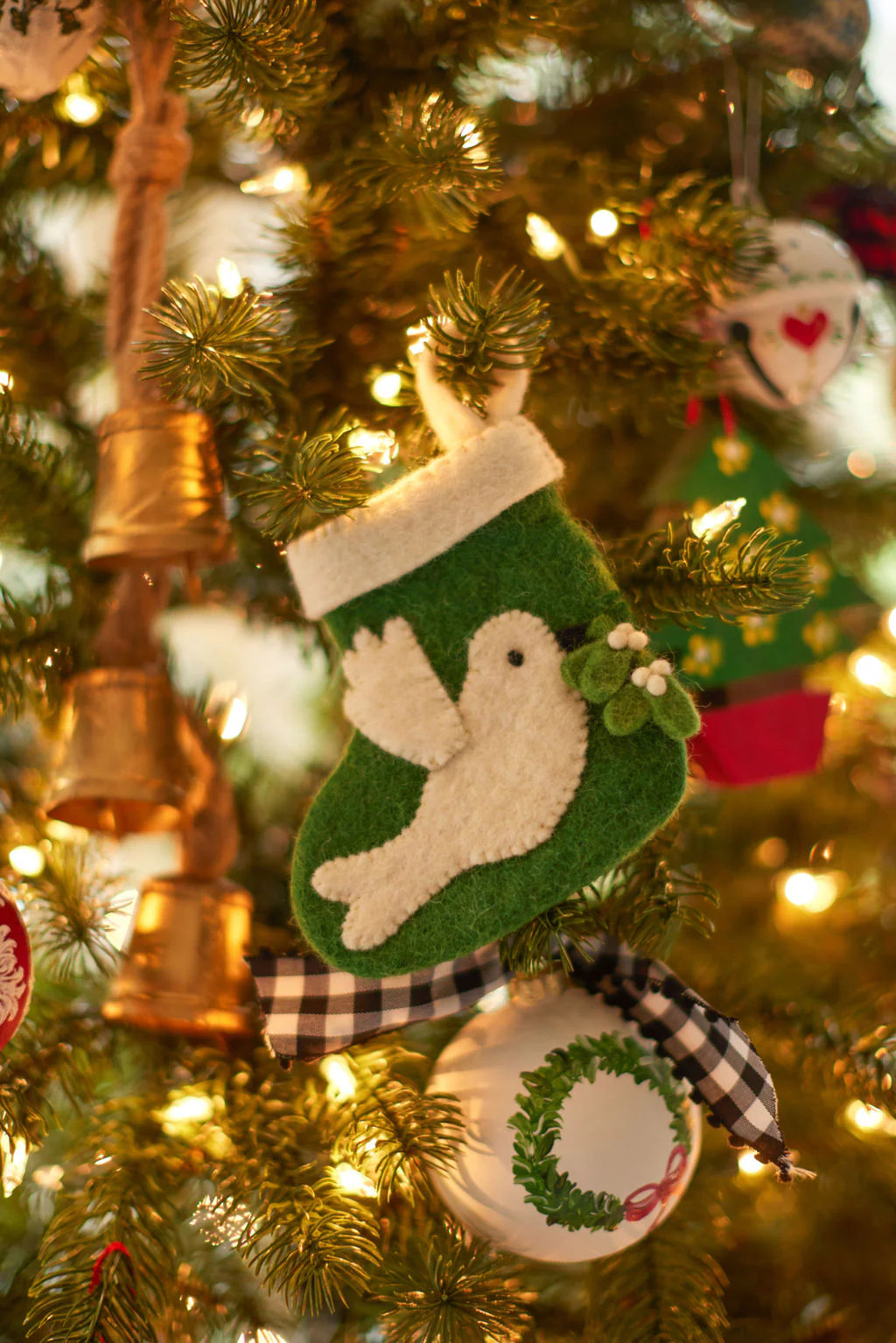 Painted Wreath Ceramic Ornament - Image 3