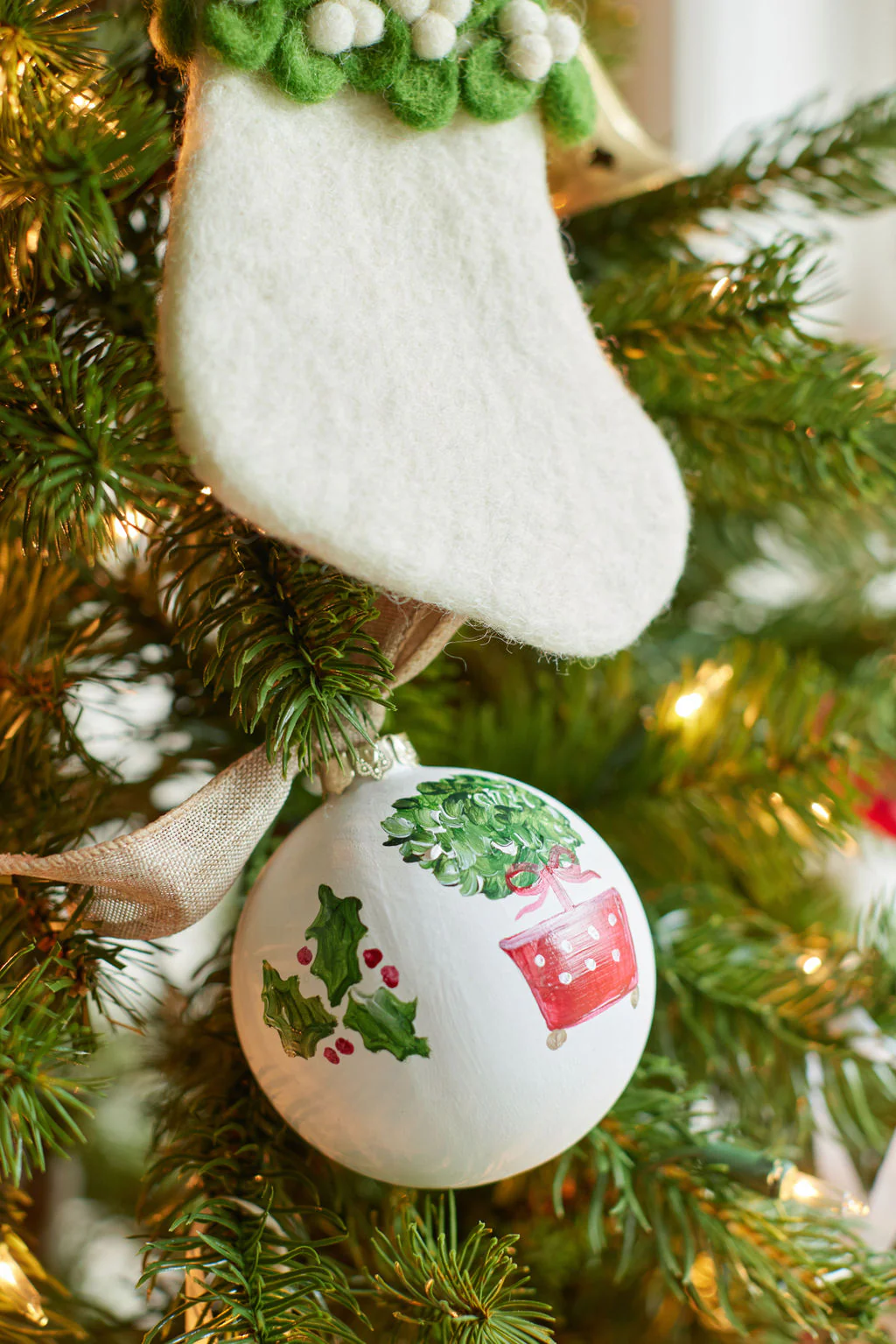 Painted Topiary Ceramic Ornament - Image 3
