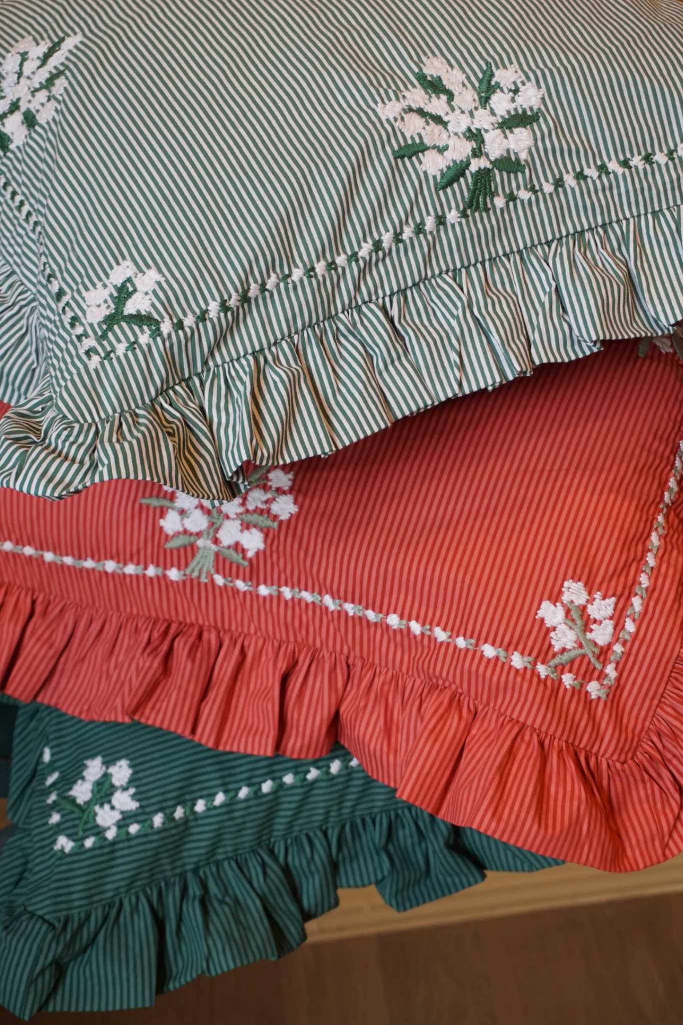Lily Embroidered Ruffled Pillow - Image 6